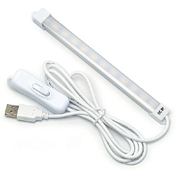 12灯 USB LED バーライト スイッチ付き 昼光色/電球色 [RL-BAR12D/L